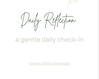 Reflexión diaria imprimible / Página de mindfulness y registro diario minimalista / Registro diario sutil / PDF sin fecha / Descarga digital