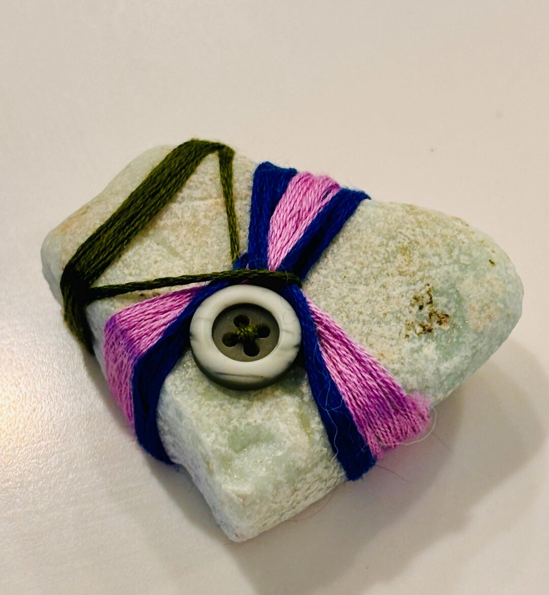 Woven Heart Stone, Zen Wrap, Wrapped Rock, Decorative Paperweight ...