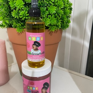 Manteiga de crescimento capilar infantil 300ml e óleo de crescimento capilar infantil 100ml