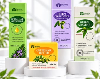 Herbal Chebe Growth 4Set - Shampoo, Conditioner, Hair Butter & Herbal Oil