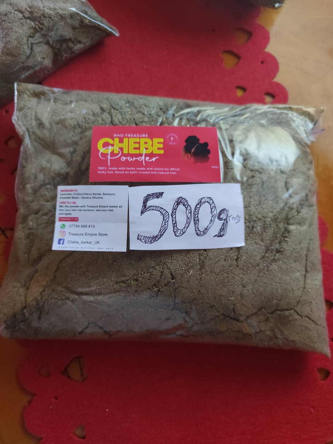Poudre De Chebe Du Tchad 50g - Active La Pousse Des Cheveux - Naturelle - Pour Tous Types De Cheveux - NEUVE