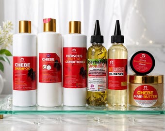 Chebe Restorative Hair Growth Full Set: Shampoo, Conditioner, Butter, Herbal hair oil