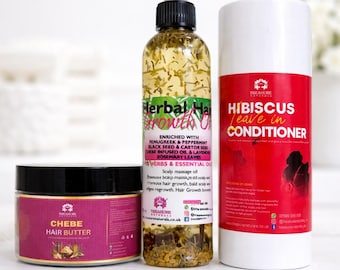 Softener set :Chebe hair butter ,leave in conditioner and hair growth oil