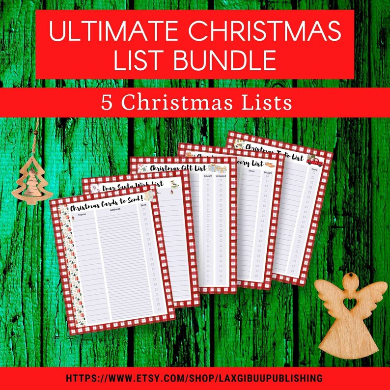 Ultimate Christmas List Bundle. This Bundle Includes: Christmas Card Address List, Wish List 