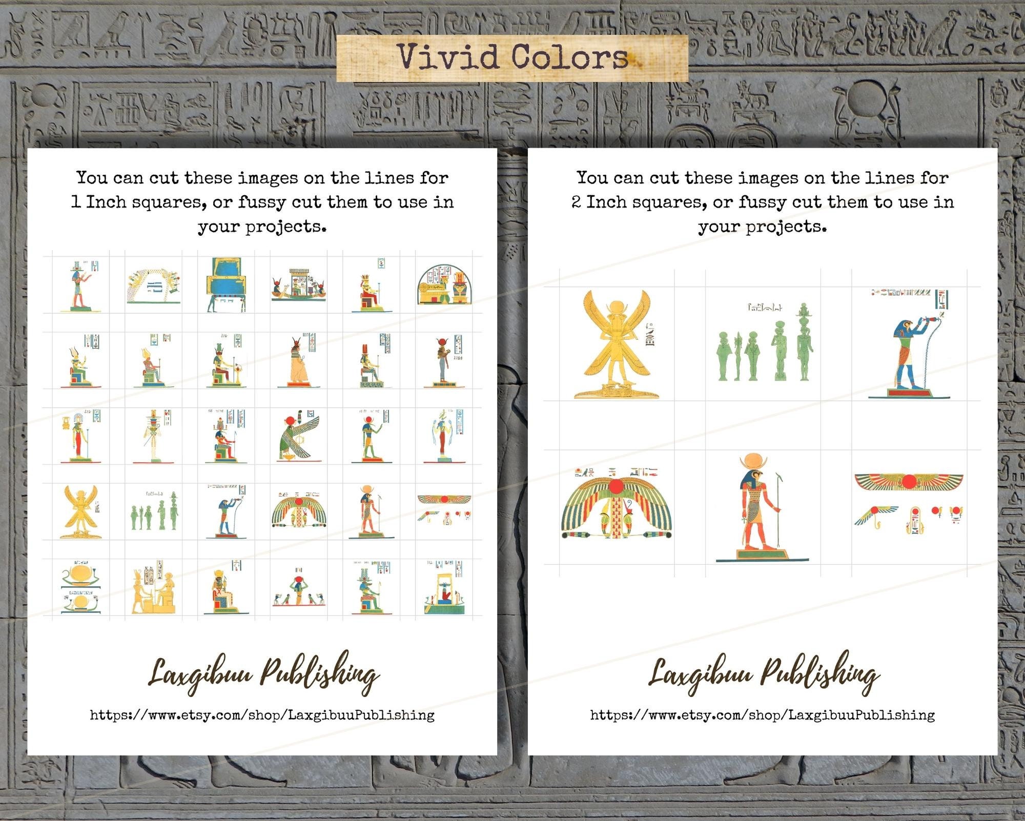 Egyptian Hieroglyphs &amp; Art Printable Clipart 30 PNG Files fussy Cut ...