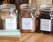 Etiquettes personnalisées pour pots, bocaux en verre cuisine ou bacs frigo  ou salle de bain / Mint Bree Baia ocean -  France