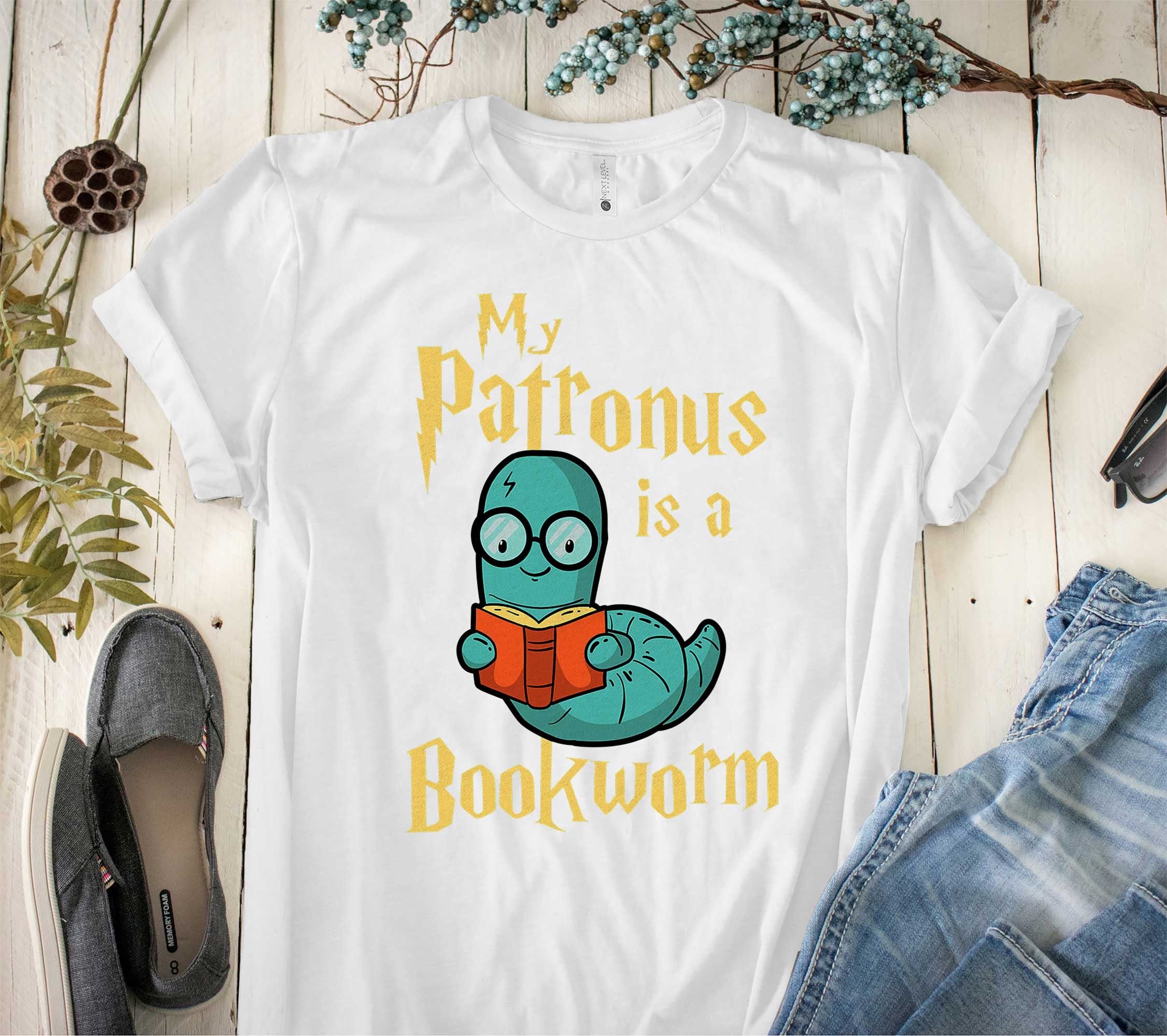 my patronus is a bookworm t shirt