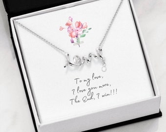Personalized Gift Sister Necklace for Her Valentines Birthday  Gift Scripted  Love Necklace for Women with Message  Card