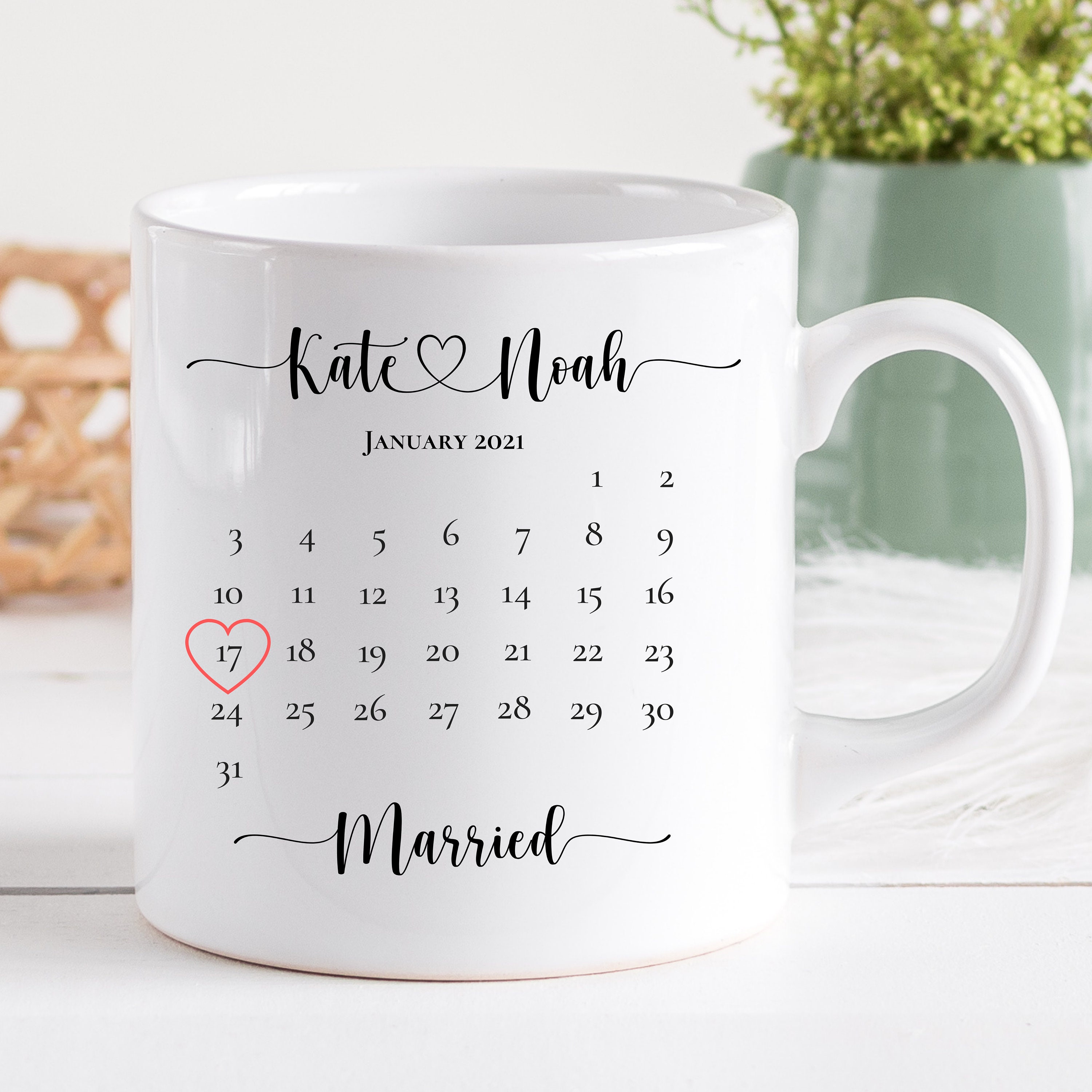 Personalized Wedding Mug Married Mug Married Calendar 2020 & Etsy