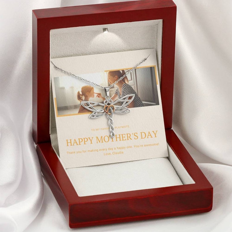 To My Mother Step Mom Mother In Law Grandma Necklace For A Great Job Thank You Pendent Gift With The Message Card From Kids On Mother/'s Day