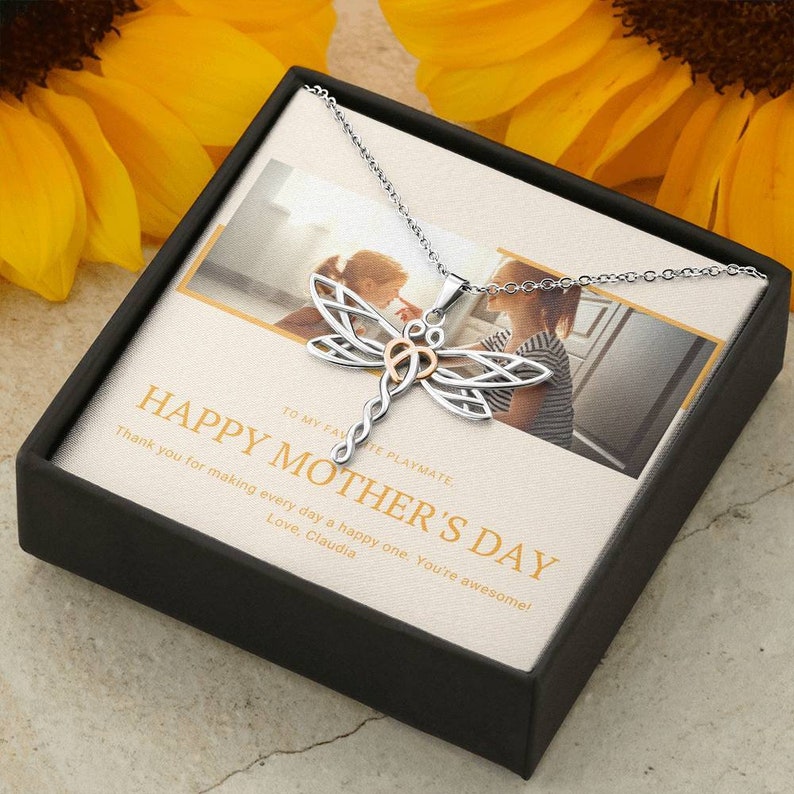 To My Mother Step Mom Mother In Law Grandma Necklace For A Great Job Thank You Pendent Gift With The Message Card From Kids On Mother/'s Day