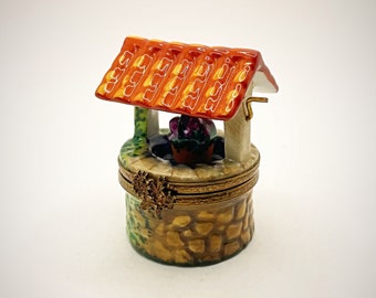 Make a Wish! Wishing Well Limoges France Trinket Box Peint Main
