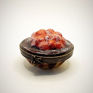 Cherry Pie Limoges Trinket Box Peint Main