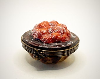 Cherry Pie Limoges Trinket Box Peint Main