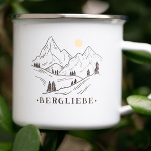 Enamel cup, cup, mug, drinking cup mountain love, hiking, travel, outdoor, wanderlust