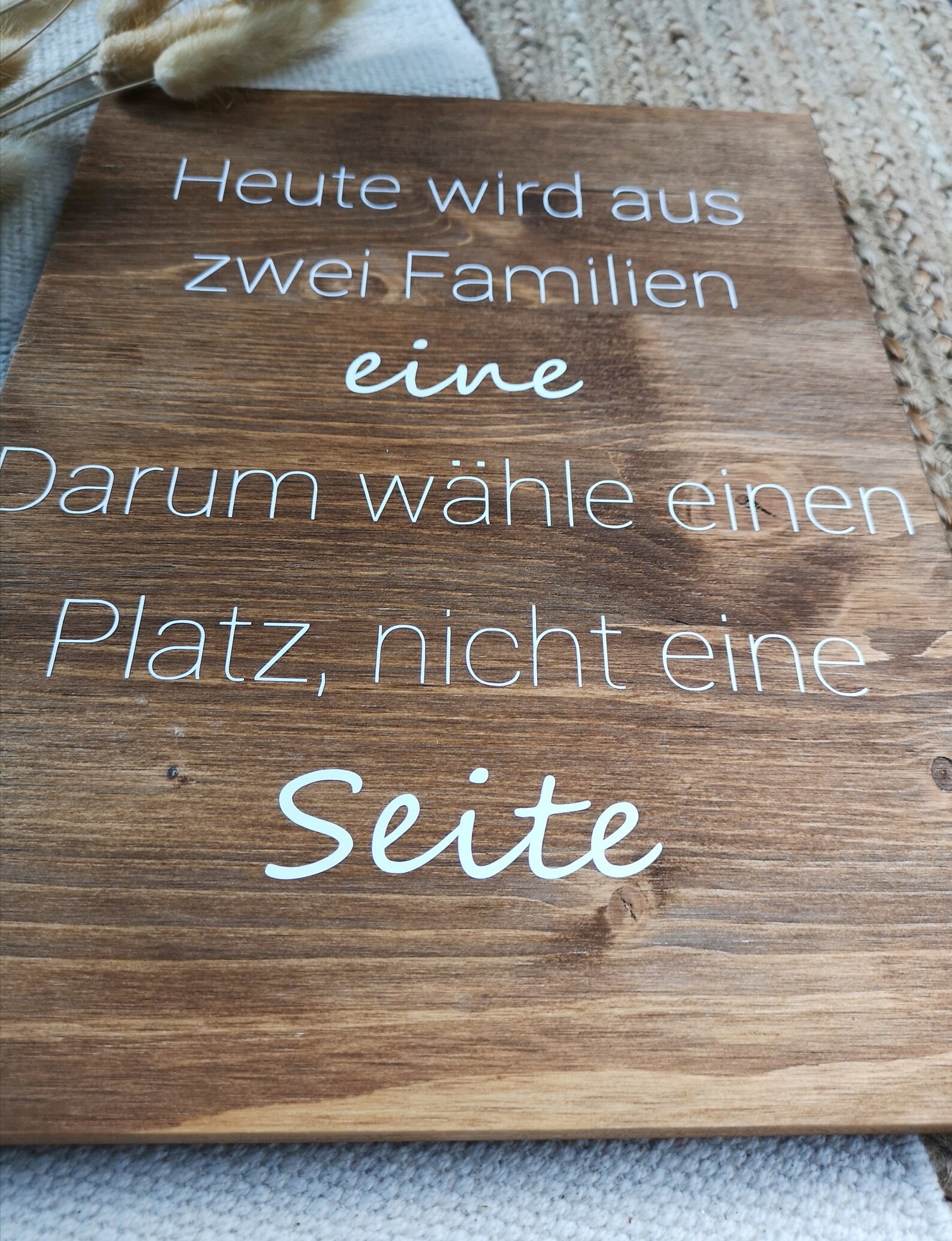Holzschild Heute wird aus zwei Familien eine darum wähle Etsy