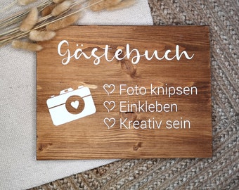 Holzschild, Hochzeit, Gästebuch, Erinnerungen für das Brautpaar, Fotobox, Photobooth, Hochzeitsdeko, Vintage