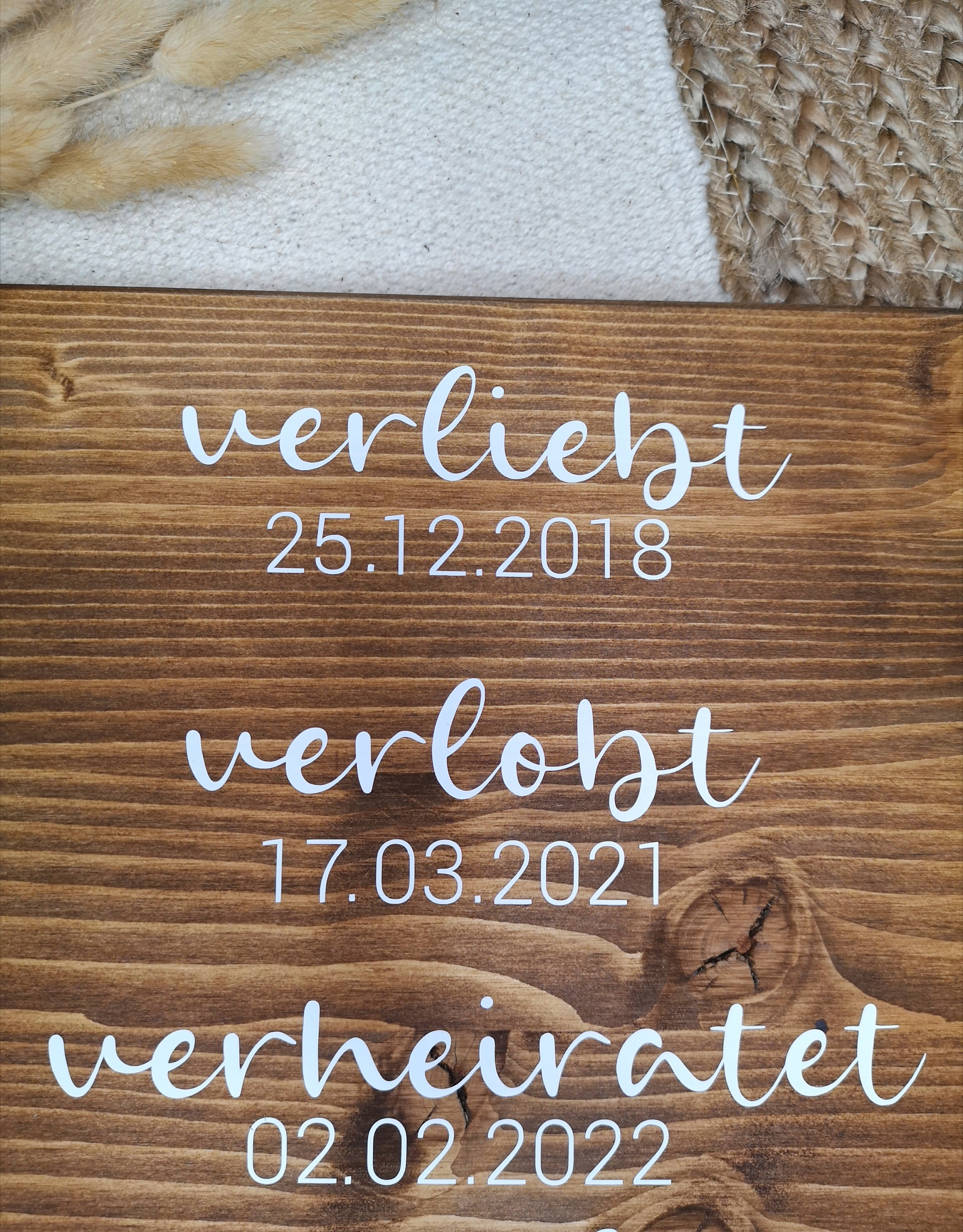 Schild Verliebt Verlobt Verheiratet Love Story | Etsy