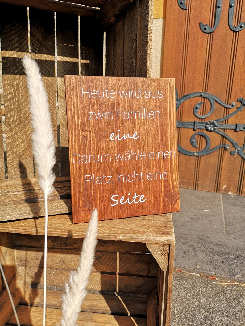 Holzschild Heute wird aus zwei Familien eine darum wähle Etsy.de