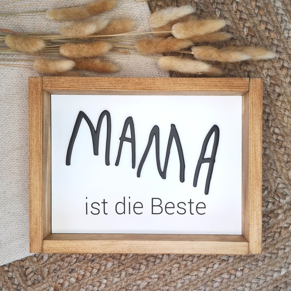 Kinderhandschrift, Personalisiertes und außergewöhnliches  Muttertagsgeschenk, Mama ist die Beste, Papa ist der Beste