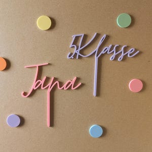 Set 5. Klasse Cake Topper + Name / Schulkind weiterführende Schule / Schulstart