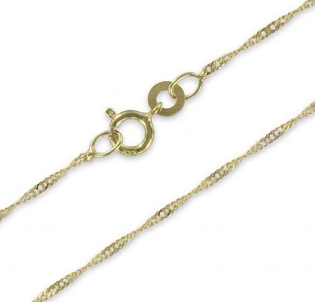 Singapore Necklace 585 Gold 14kt. 42 45 Cm Adjustable NEW Etsy