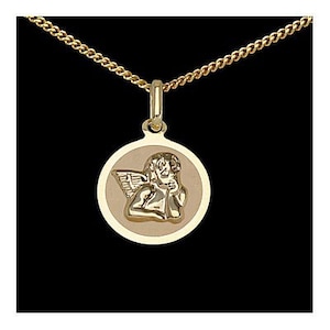Pendentif Ange Gardien en Or 333/8 carats, poinçonné, pour baptême ou naissance.