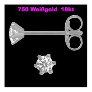 750 Gold 18kt Ohrstecker 6 Stotzen mit Zirkonia Ohrringe