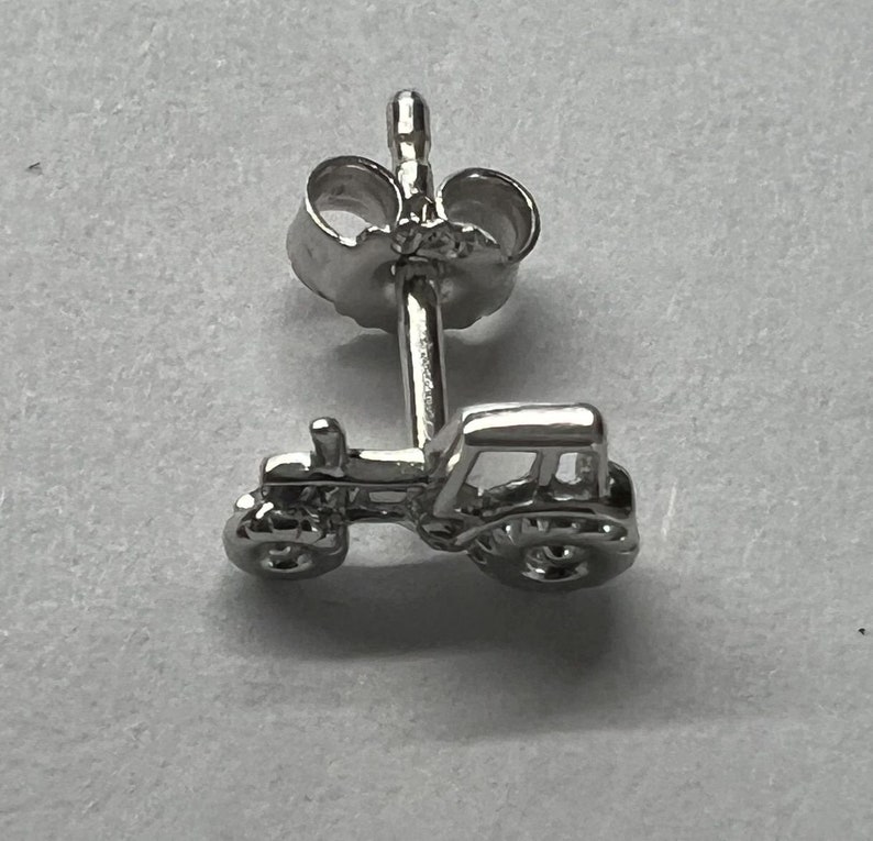 Traktor Ohrstecker 925 Silber EINZEL SOLO Ohrringe Bild 3