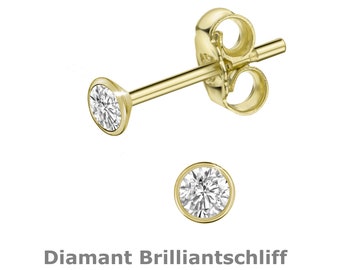 Ohrstecker Diamant 585 Weißgold 2,3 Mm Single/Einzel NEU
