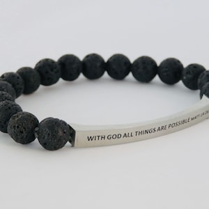 With God All Things Are Possible, Inspirational Bracelet, Bible Verse Bracelet, Inspirational Jewelry, Motivational Gift,Christmas Gift,