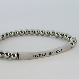 Live Love Laugh, Inspirational Bracelet, Bible Verse Bracelet, Inspirational Jewelry, Motivational Gift,Christmas Gift,