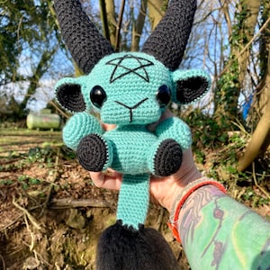 Medium Baphomet Stuffed Toy, Cute Baphomet Plushies, Colourful Baphomet, Black Phillip Stuffie, MADE TO ORDER