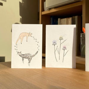 NOVITÀ: set di 4 cartoline piccole, per inviare un po' di attenzione ai vostri cari, realizzate da artbysusannl