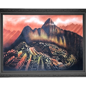 Machu Picchu painting / Machu Picchu wall art / Mountain wall art / Mountain Andes art