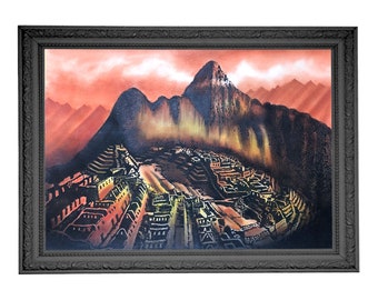 Machu Picchu painting / Machu Picchu wall art / Mountain wall art / Mountain Andes art