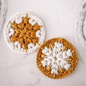 Snowdrift Ornament Set • Hoop Ornament • Crochet Ornament • Handmade Ornament • Snowflake Ornament • Christmas Tree Ornament