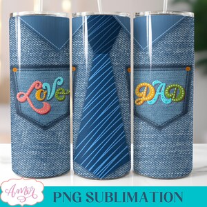 DESCARGA DIGITAL Envoltorio para vaso Love Dad para sublimación Plantilla para vaso del Día del Padre para vaso de 20 oz Diseño de sublimación para idea de regalo