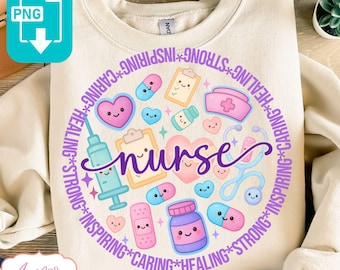 DIGITALE DOWNLOAD Verpleegkundige PNG voor sublimatie schattig verpleegster shirt png ontwerp verpleging png verpleegster sublimatie verpleegster clipart medisch ziekenhuismedewerker