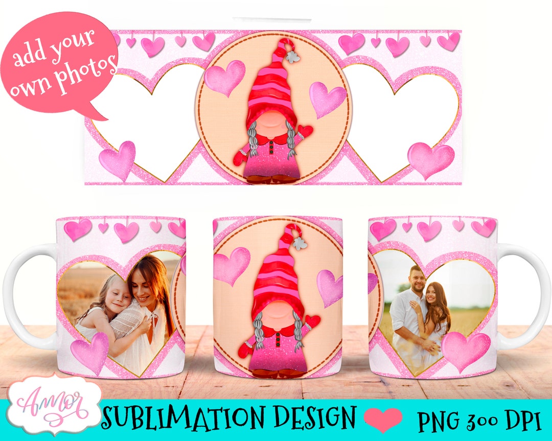 Subli Photo Add Your Own Photos Mug Template for Sublimation, Customizable Photo ...