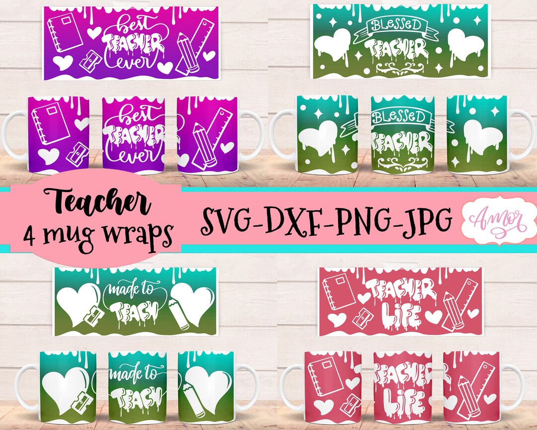 Bundle Teacher Mug SVG, Teacher Appreciation Svg, Cutting Files for ...