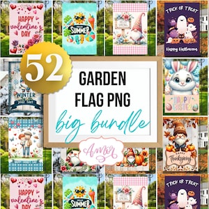 TÉLÉCHARGEMENT NUMÉRIQUE Grand paquet drapeau de jardin PNG pour les conceptions de sublimation, automne Noël jardin drapeau sublimation modèle yard drapeau 12 X 18 décoration
