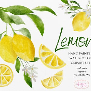 Watercolor lemon clipart png, citrus clipart, lemon frames PNG, lemon wreath clipart, free commercial use png graphics, fruit clipart