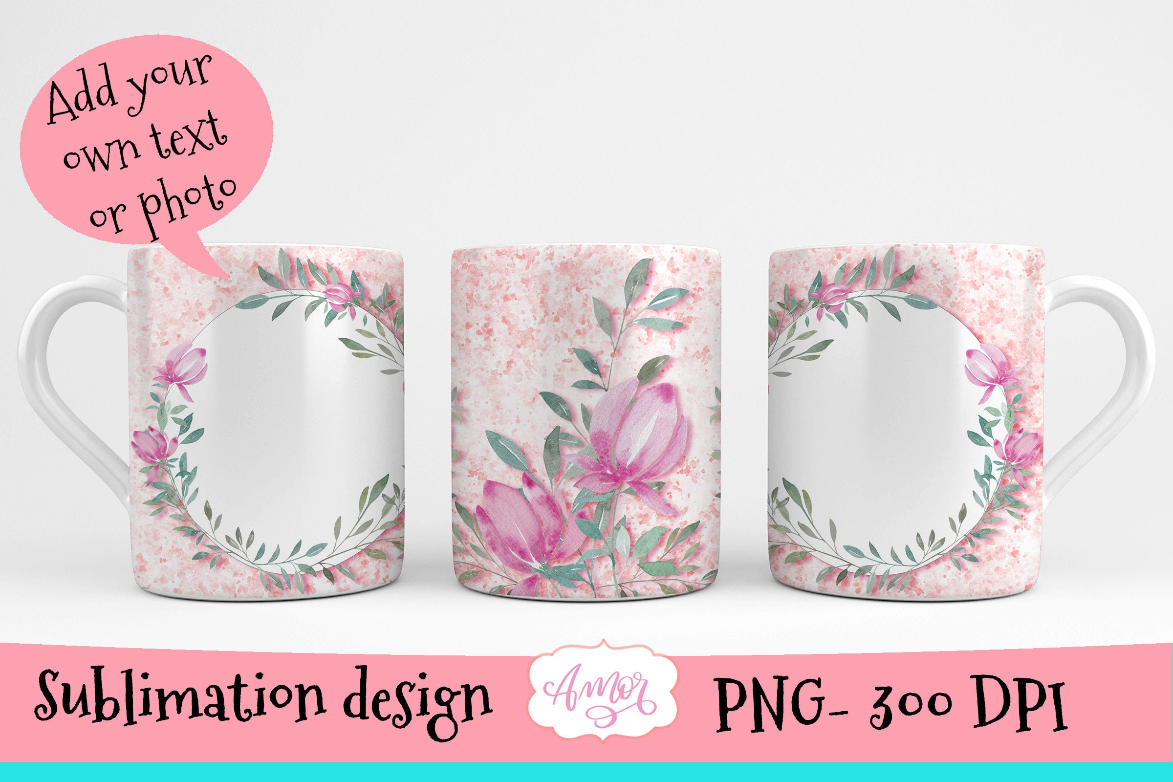 Custom Mug Text and Photo Mug Template Personalized Coffee Etsy