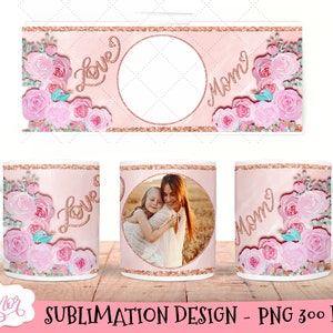 Adicione seu próprio modelo de caneca de fotos para sublimação, caneca de mãe PNG, modelo personalizável para impressão PNG de caneca de café, caneca de dia das mães