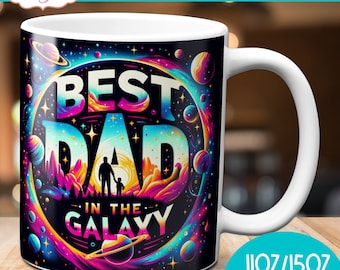 Best Dad mug wrap PNG for sublimation, Father&#39;s Day 11oz 15oz mug template graphic for sublimation, dad coffee cup gift from daughter son