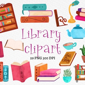 Handgezeichnete Bibliothek Clipart, Bücher und Lesen Clipart, Bücher Clipart, Schulbibliothek Clipart, Buchleser PNG, Buchstapel png, Buchliebhaber