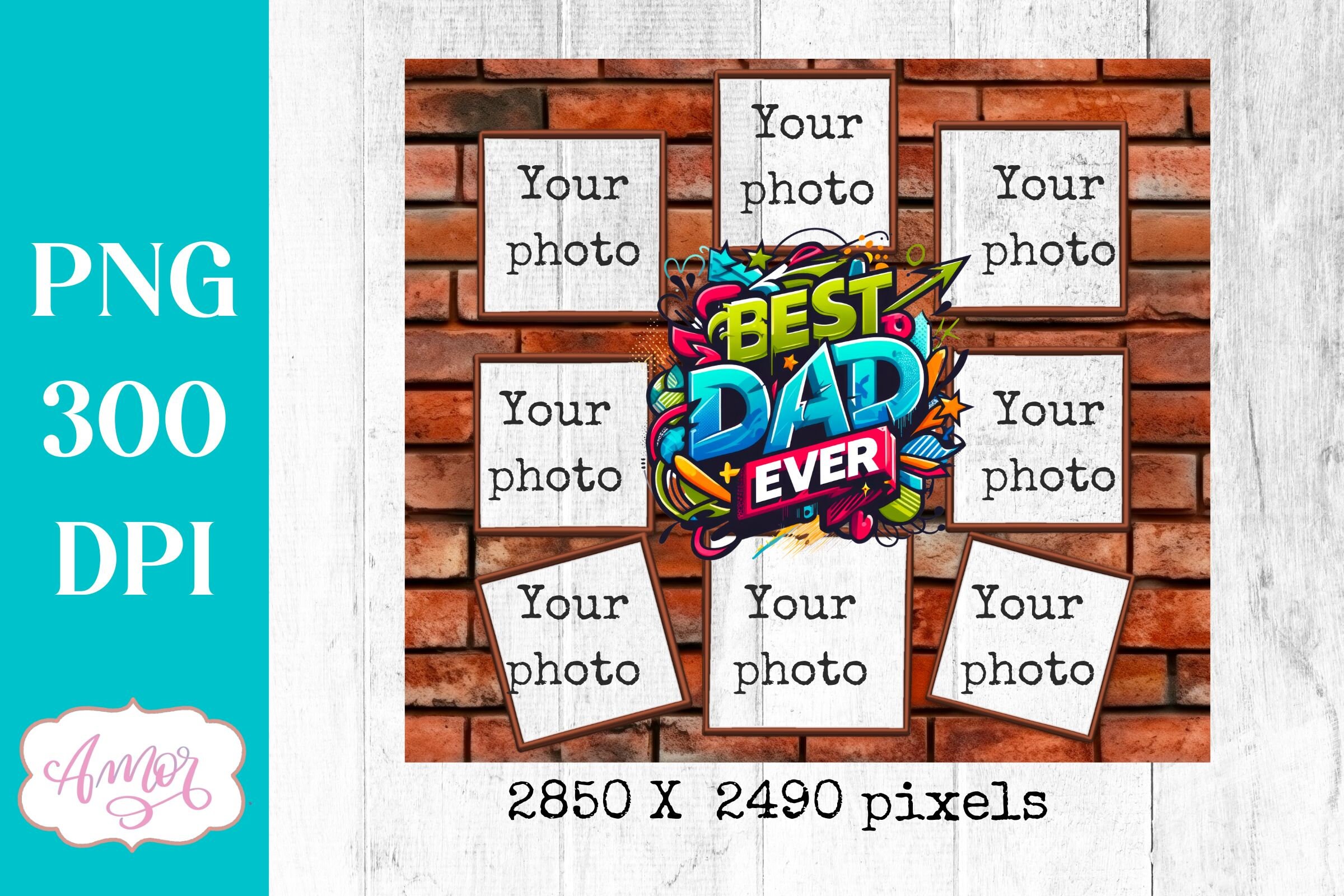 Best Dad Ever Photo Tumbler Wrap PNG for Sublimation, Father's Day ...
