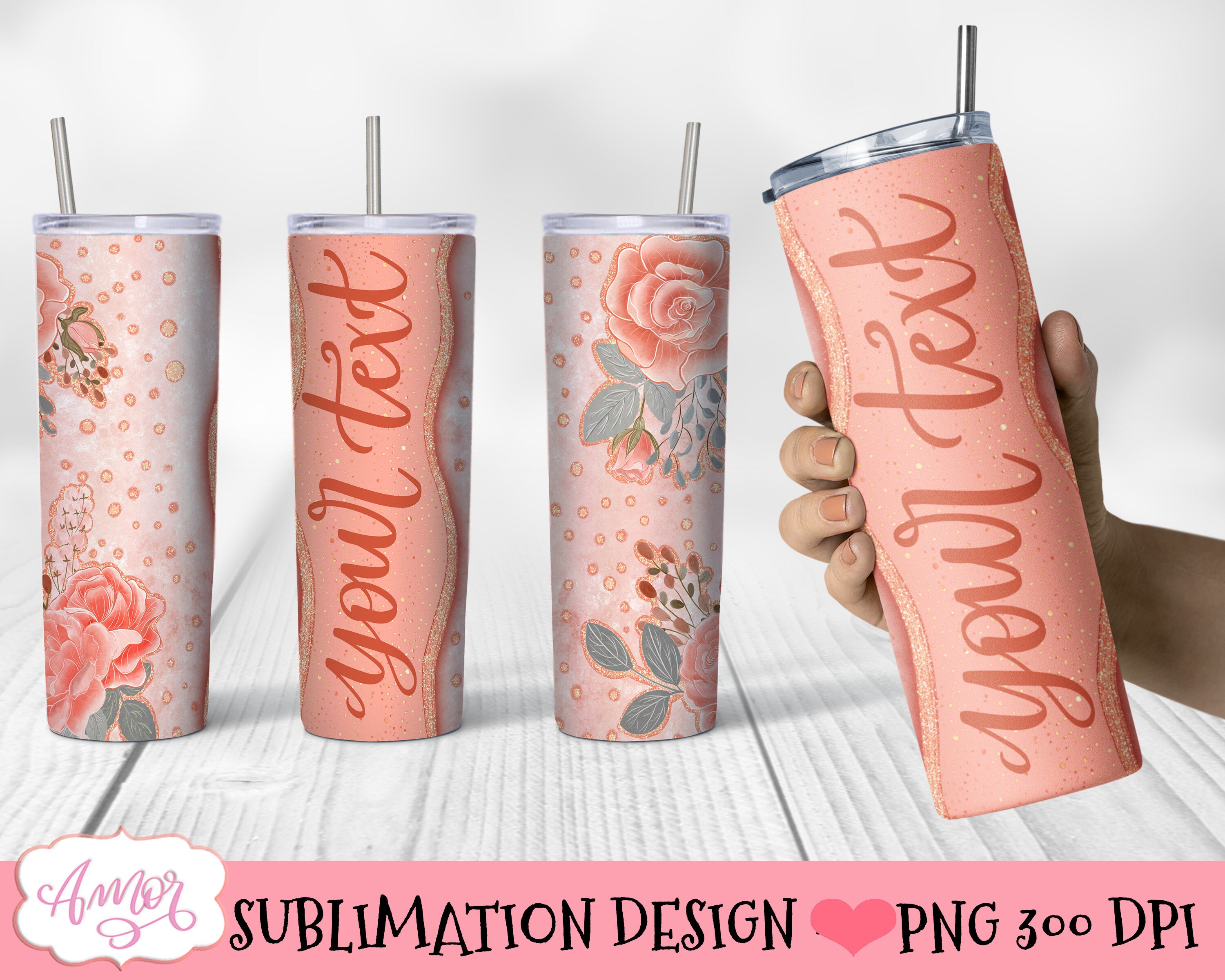 Customizable Tumbler Wrap PNG for 20oz Skinny Tumbler Etsy Canada