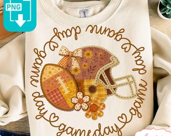 DIGITAL DOWNLOAD Spieltag PNG, American Football Liebhaber Shirt PNG, Retro Football Saison Sublimation, Herbst Kokette PNG, Sport Mama Design